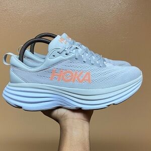 Hoka Bondi 8 Women's Running Sneakers “Harbor Mist Lunar Rock” Size 8.5